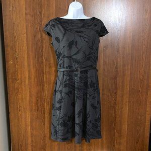 Gray and Black floral short sleeve dress